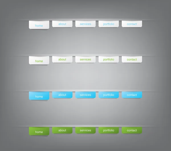 Navigationsmenüs für Webseiten — Stockvektor