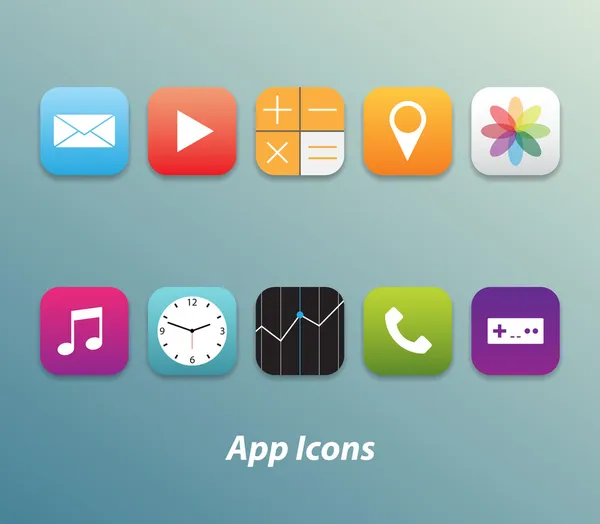 App-Icons für Smartphones und Tablets — Stockvektor