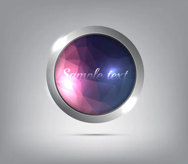透明なガラスのベクトル円形金属バナー — ストックベクタ