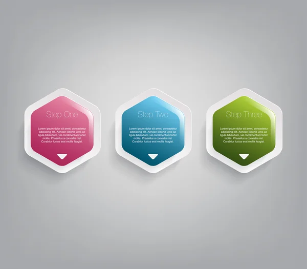 Trois bannières colorées modèle pour la présentation étape — Image vectorielle
