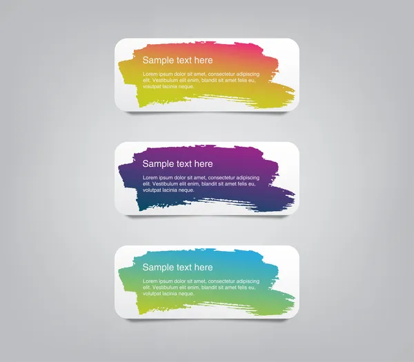 Trzy kolorowe transparenty szablon prezentacji krok — Wektor stockowy