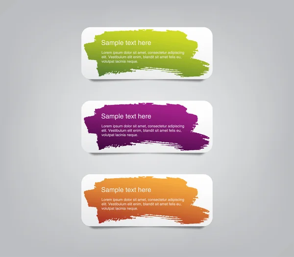 Trois bannières colorées modèle pour la présentation étape — Image vectorielle