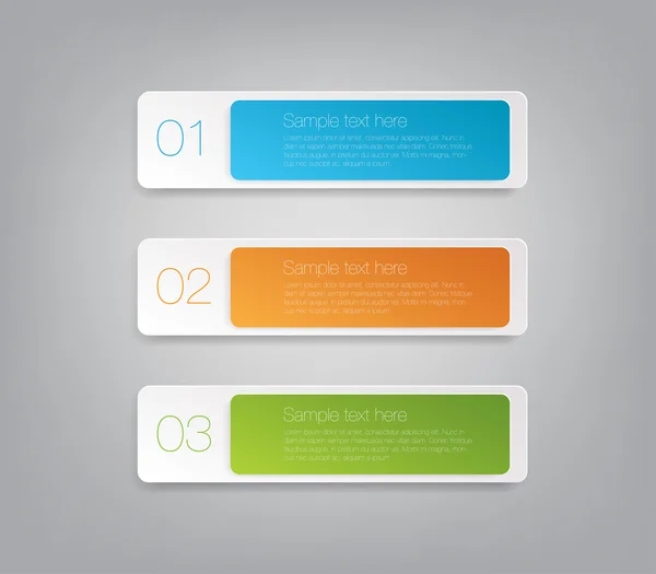 Drie papier banners sjabloon voor stap presentatie kan worden gebruikt voor infographics of workflow lay-out — Stockvector