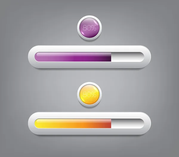 Un conjunto de dos barras de progreso futurista moderno para infografías o sitios web — Vector de stock