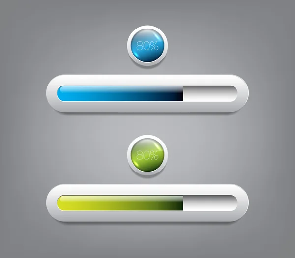 A set of two modern futuristic progress bar for infographics or websites — Stock Vector