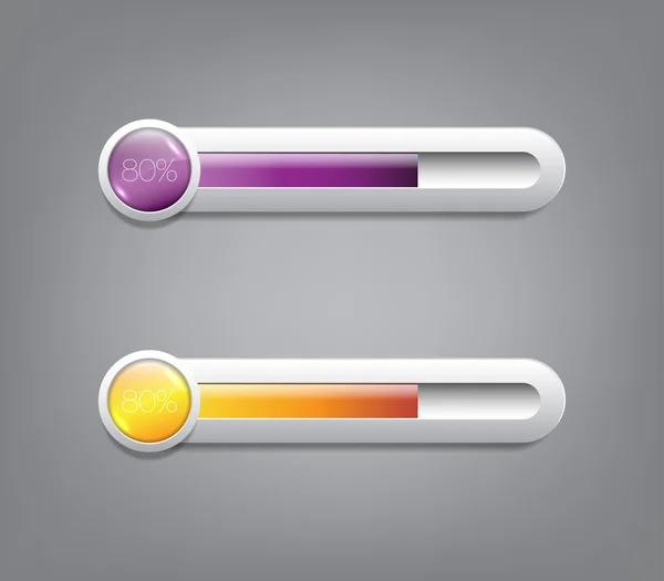 A set of two modern futuristic progress bar for infographics or websites — Stock Vector