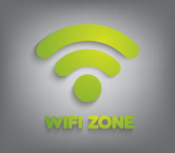 Abstraktes 3D Papier Wifi Zone Symbol — Stockvektor