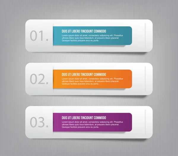 Üç kağıt afiş ile renkli Etiketler ayarla