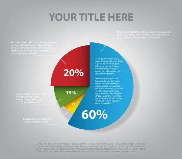 Business pie chart for documents and reports Stock Vector
