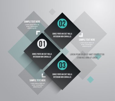 Adım tanıtımı için üç kağıt modern afiş şablon-ebilmek var olmak kullanılmış için Infographics veya iş akışı düzeni