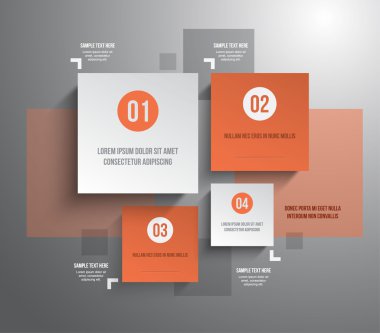 Dört kağıt modern afiş şablon adım tanıtımı için-ebilmek var olmak kullanılmış için Infographics veya iş düzeni