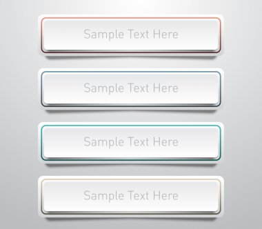 Dört kağıt afiş renkli ince çizgili ayarla
