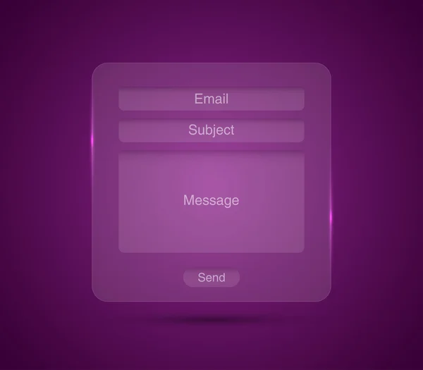 Cam, parlak bir e-posta formu arabirimi websites için — Stok Vektör
