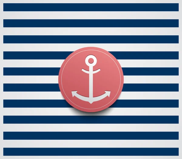 Tema marinaio con pulsante di ancoraggio — Vettoriale Stock
