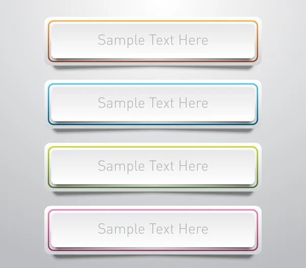 Ensemble de quatre bannières en papier avec des lignes fines de couleur — Image vectorielle