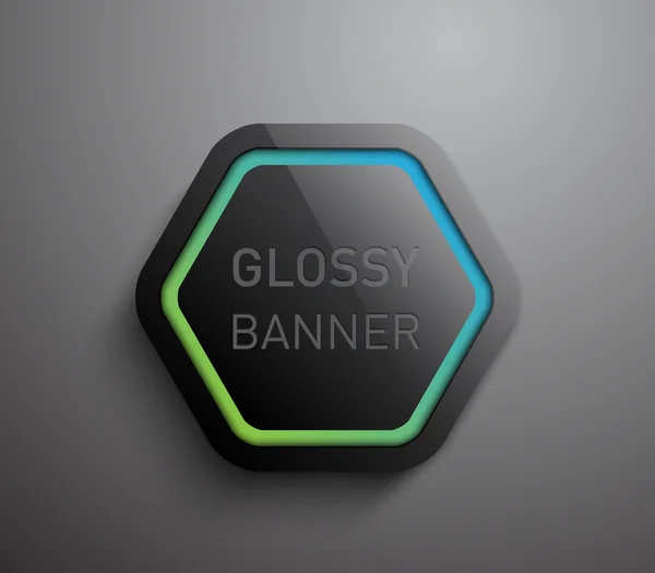 Plast banner med blanka neonljus — Stock vektor