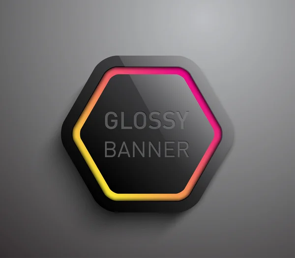 Bannière en plastique avec des néons brillants — Image vectorielle