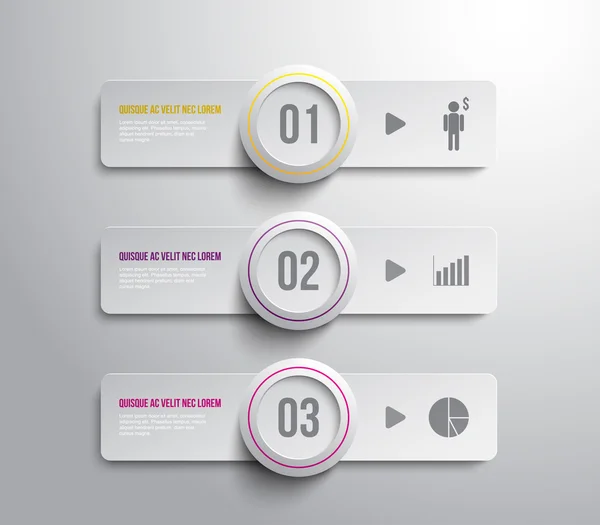Banners con botón de círculo de plástico brillante para el diseño empresarial Gráficos Vectoriales
