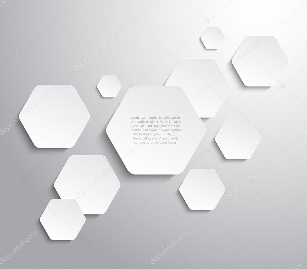 Abstract paper hexagons panel