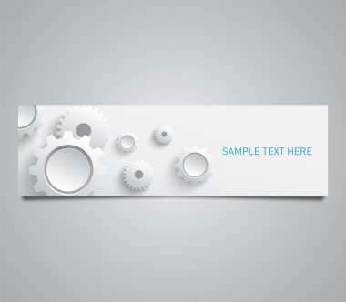 plastik dişli ile kağıt afiş, cogwheels arka plan deseni.