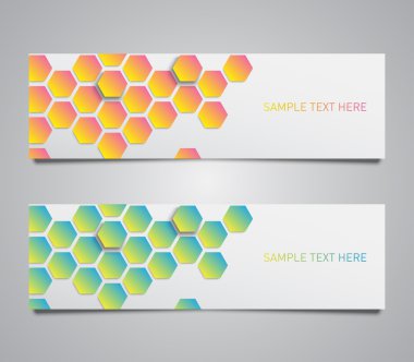 Kağıt afiş altıgenler desen arka plan bir dizi