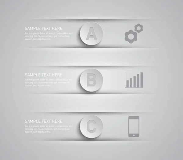 Uppsättning av papper banners med färgglada knappar för business design — Stock vektor