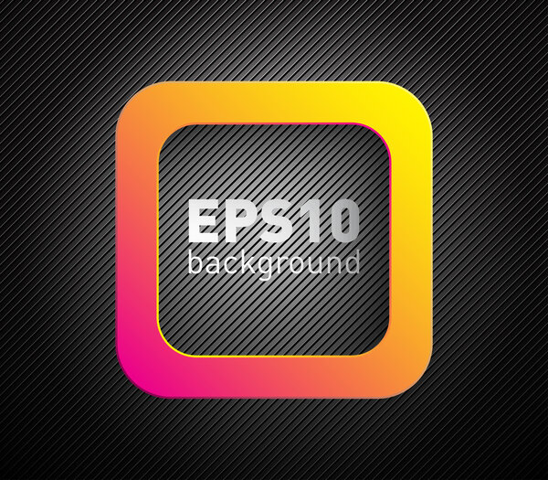 Пластиковый квадратный баннер на темно-технологическом фоне текстуры с черной полосой
