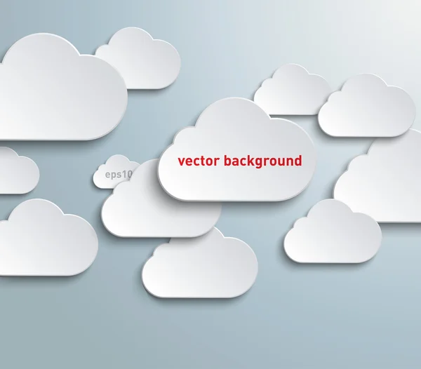 Moderne abstracte achtergrond met papier wolken — Stockvector