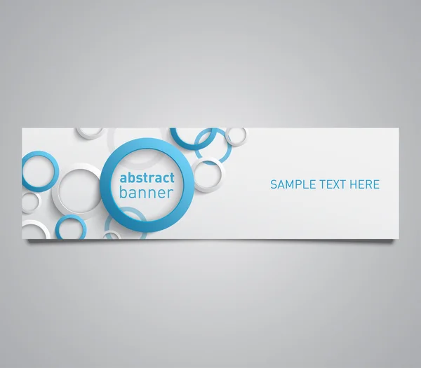 Papier banner met een set van plastic ringen — Stockvector