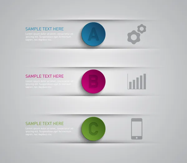 Set of paper banners with colorful buttons for business design Vector Graphics