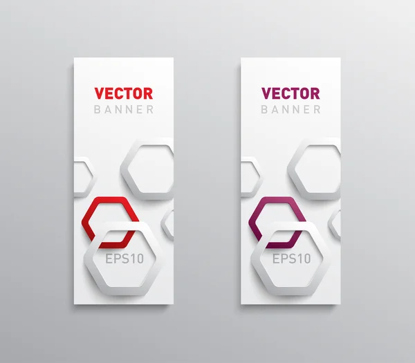 Banners con fondo de patrón de hexágonos de plástico — Vector de stock
