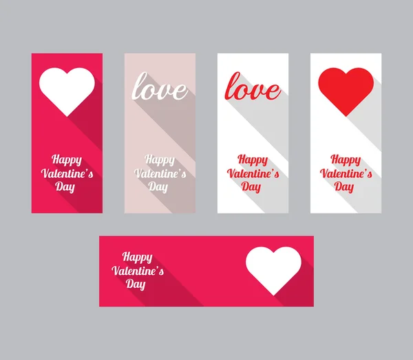 Set van banners voor valentines day — Stockvector