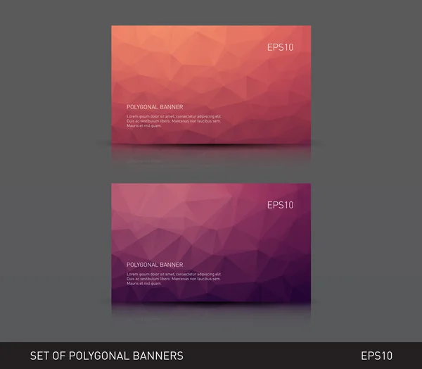 Abstracte veelhoekige banners — Stockvector