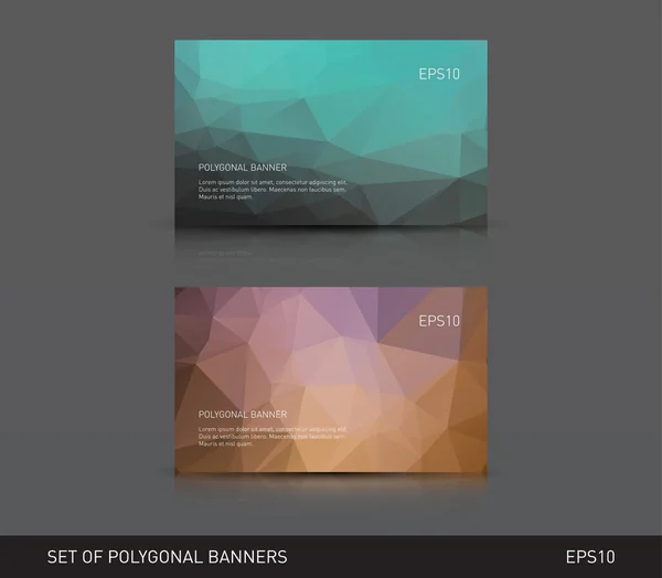 Abstracte veelhoekige banners — Stockvector