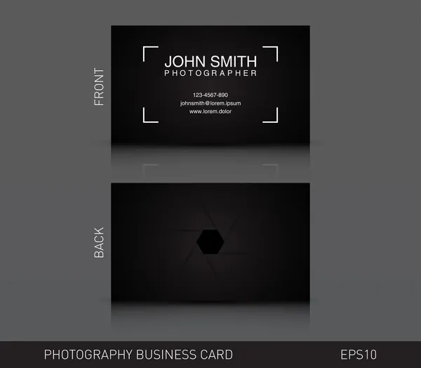 現代写真家ビジネス カード — ストックベクタ