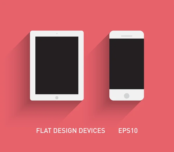 Dispositivos electrónicos con diseño plano — Vector de stock