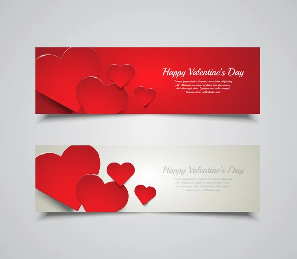 Set van banners voor valentines day — Stockvector