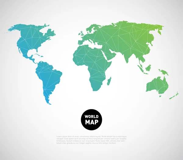 Mappa del mondo sfondo con triangolo poligonale — Vettoriale Stock