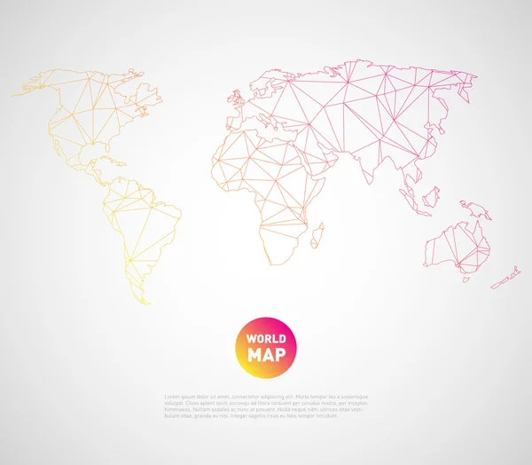 Wereld kaart achtergrond met veelhoekige driehoek — Stockvector