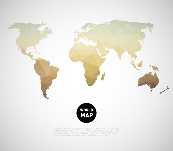 World map background with polygonal triangle