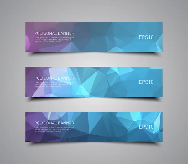 Conjunto de banners abstratos com padrão triangular — Vetor de Stock