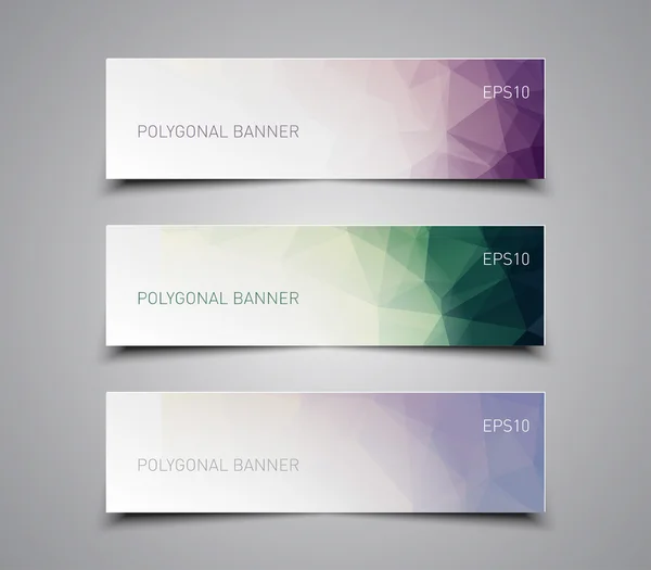 Set van abstracte banners met driehoeken patroon — Stockvector