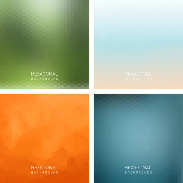 Conjunto de fondos hexagonales abstractos — Vector de stock