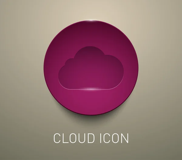 Abstraktní 3d kovové mrak prapor ikona — Stockový vektor