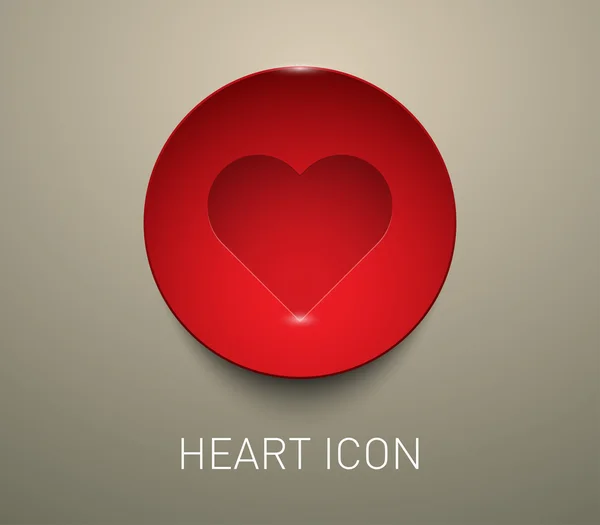 Abstract 3d металлический значок сердца — стоковый вектор