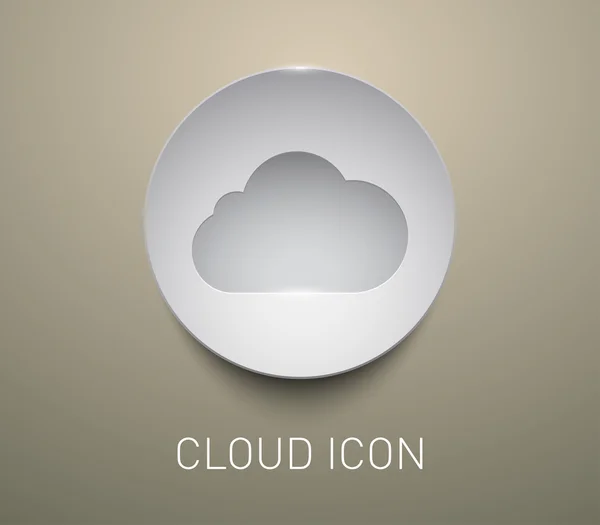 Ícone de banner de nuvem metálica 3d abstrato — Vetor de Stock