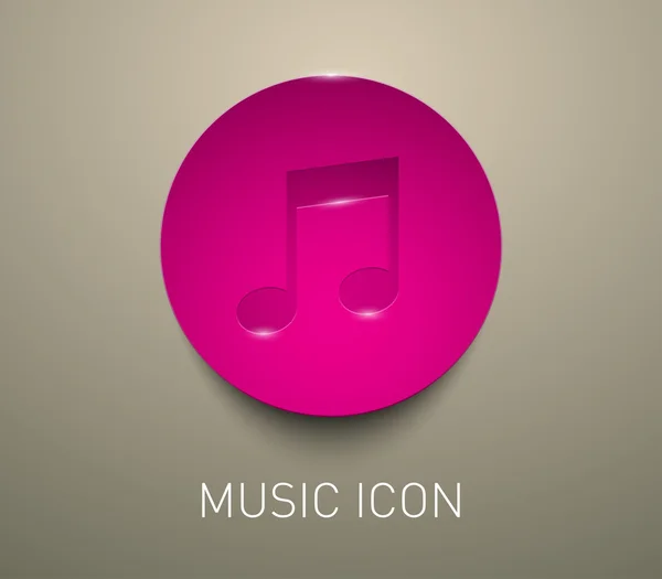 Abstract 3d metallic music banner icon — Stock Vector