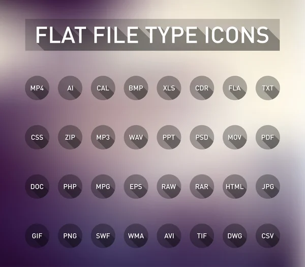 Set di icone dell'estensione del tipo di file — Vettoriale Stock