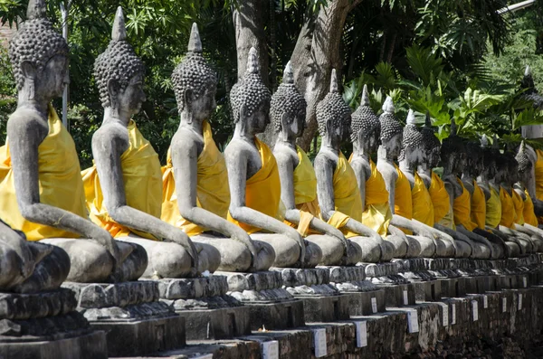 Wat Yai Chai Mongkol em Ayutthaya, Tailândia — Fotografia de Stock