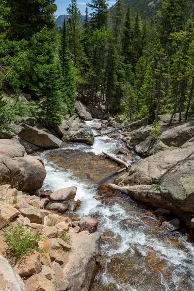 Clear Water Running Mountain River Rocky Mountain National Park Colorado — 图库照片